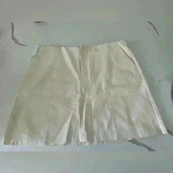 Zara cream faux leather skirt size XXL - Picture 1 of 11